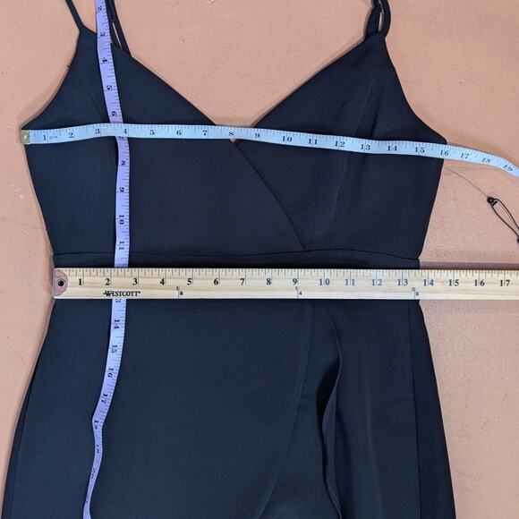 Laundry by Shelli Segal Ruffled High Low Midi Dress Gown Black Size 6 - Picture 15 of 16